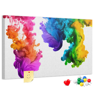 Tableau de liège Nuages ​​de peinture colorés en mouvement