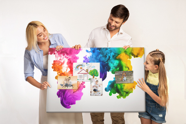 Tableau de liège Nuages de peinture colorés en mouvement