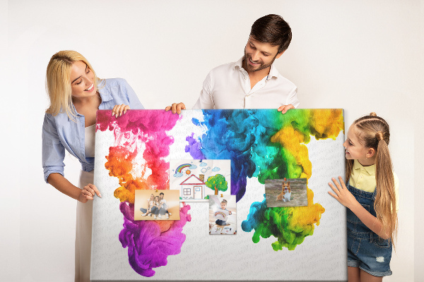 Tableau de liège Nuages de peinture colorés en mouvement