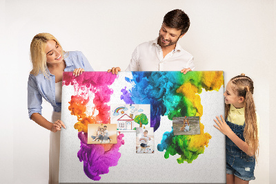 Tableau de liège Nuages de peinture colorés en mouvement
