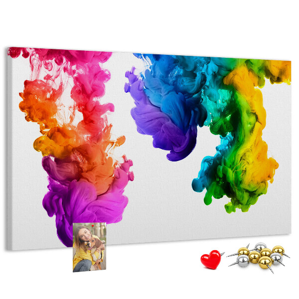 Tableau de liège Nuages de peinture colorés en mouvement