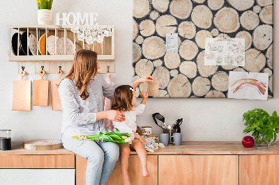 Tableau affichage liège Cercles en bois naturel en arrière-plan