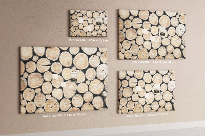 Tableau affichage liège Cercles en bois naturel en arrière-plan