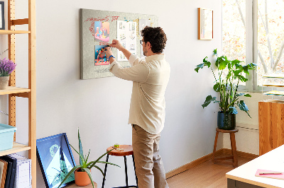 Tableau en liège Une carte du monde en mots et en couleurs