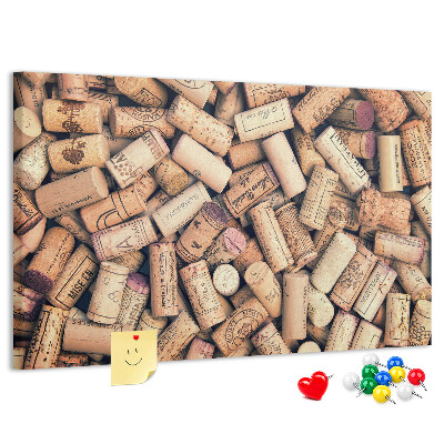 Tableau en liège Bouchons de vin de différents modèles.