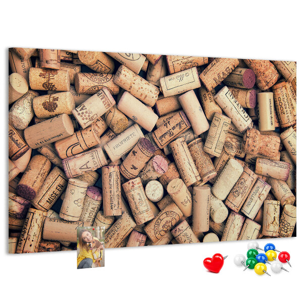 Tableau en liège Bouchons de vin de différents modèles.