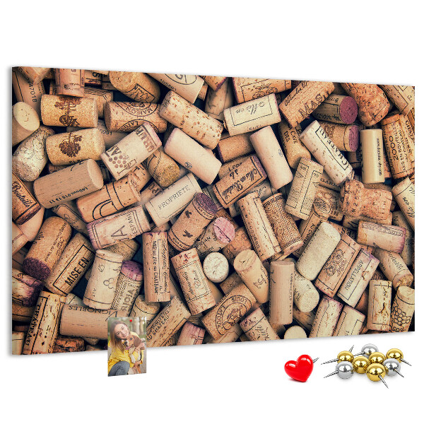 Tableau en liège Bouchons de vin de différents modèles.