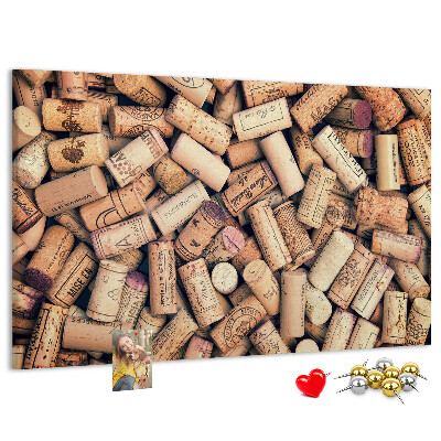 Tableau en liège Bouchons de vin de différents modèles.