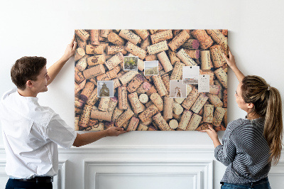 Tableau en liège Bouchons de vin de différents modèles.