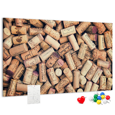 Tableau en liège Bouchons de vin de différents modèles.
