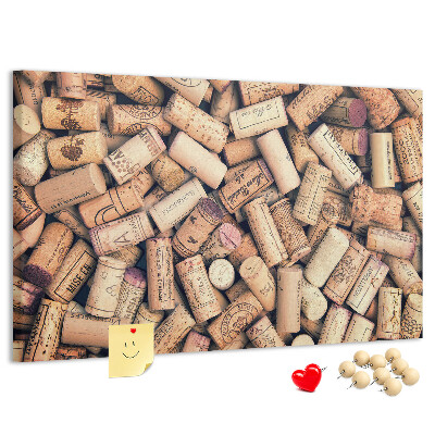 Tableau en liège Bouchons de vin de différents modèles.