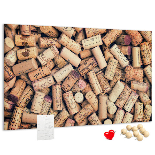Tableau en liège Bouchons de vin de différents modèles.