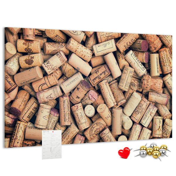 Tableau en liège Bouchons de vin de différents modèles.