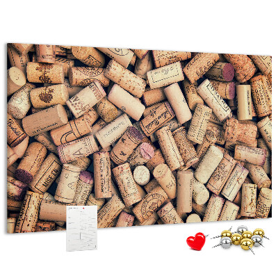Tableau en liège Bouchons de vin de différents modèles.