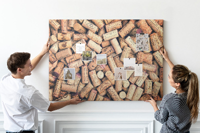 Tableau en liège Bouchons de vin de différents modèles.