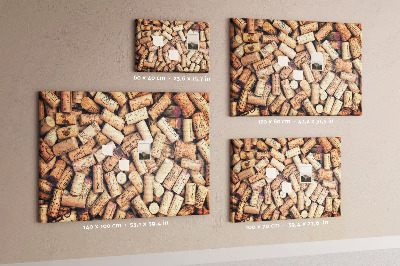 Tableau en liège Bouchons de vin de différents modèles.