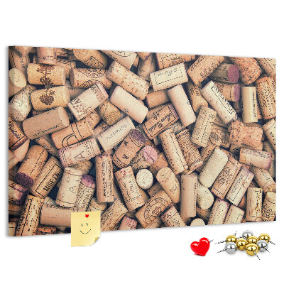 Tableau en liège Bouchons de vin de différents modèles.
