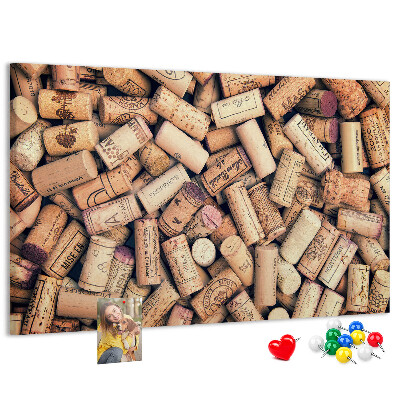 Tableau en liège Bouchons de vin de différents modèles.