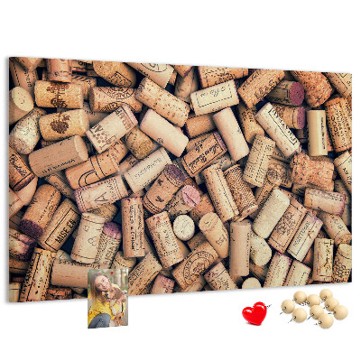 Tableau en liège Bouchons de vin de différents modèles.
