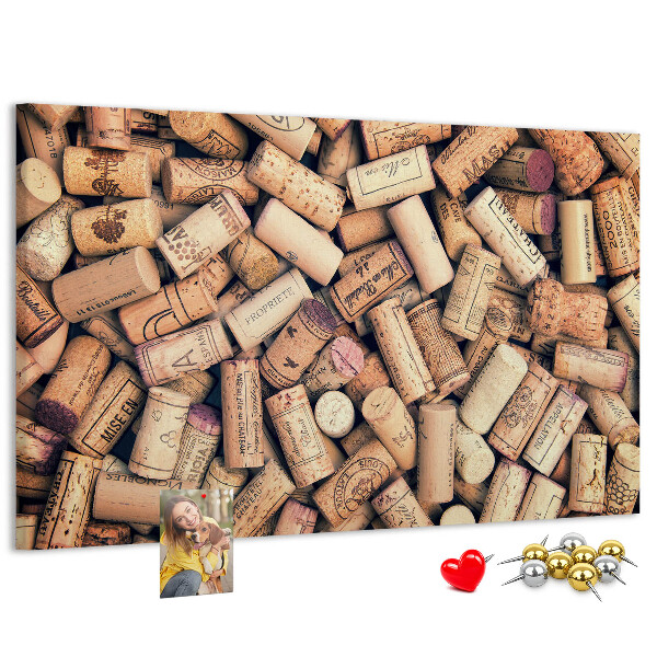 Tableau en liège Bouchons de vin de différents modèles.