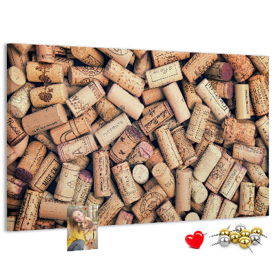 Tableau en liège Bouchons de vin de différents modèles.