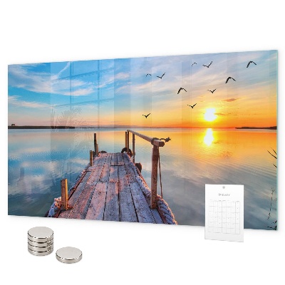 Tableau magnétique mural Jetée sur le lac