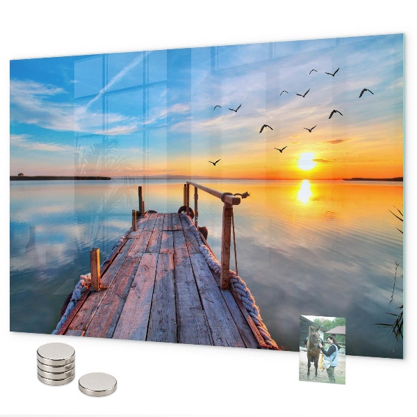 Tableau magnétique mural Jetée sur le lac