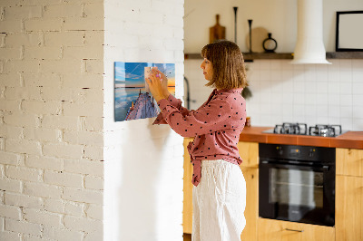 Tableau magnétique mural Jetée sur le lac