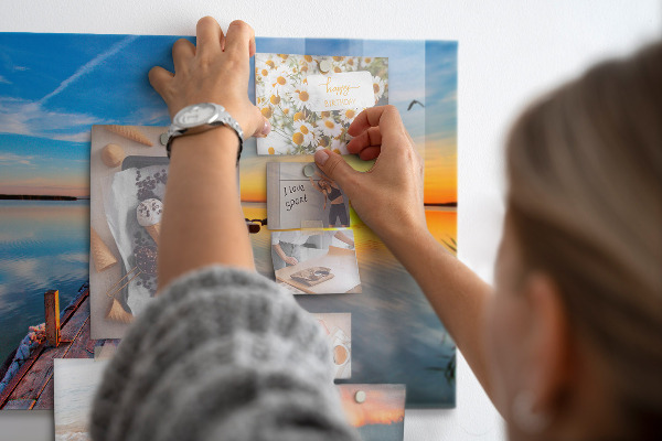Tableau magnétique mural Jetée sur le lac