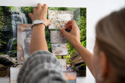 Tableau magnétique mural Cascade forestière