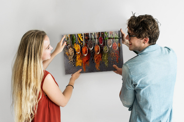 Tableau magnétique Épices sur des cuillères