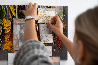 Tableau magnétique Épices sur des cuillères