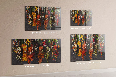 Tableau magnétique Épices sur des cuillères