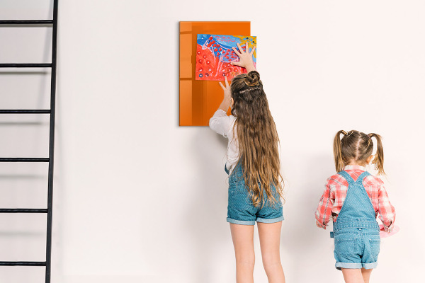 Tableau magnétique décoratif couleur orange