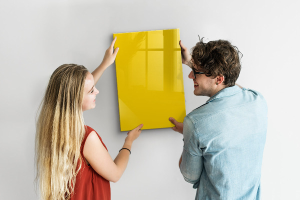 Tableau magnétique décoratif couleur jaune clair