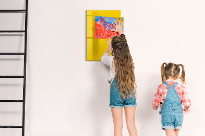 Tableau magnétique décoratif couleur jaune clair