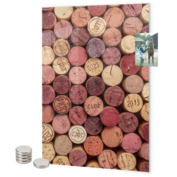 Tableau aimanté bouchons de vin