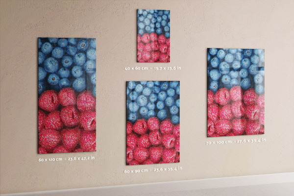 Tableau magnétique décoratif Myrtilles et framboises