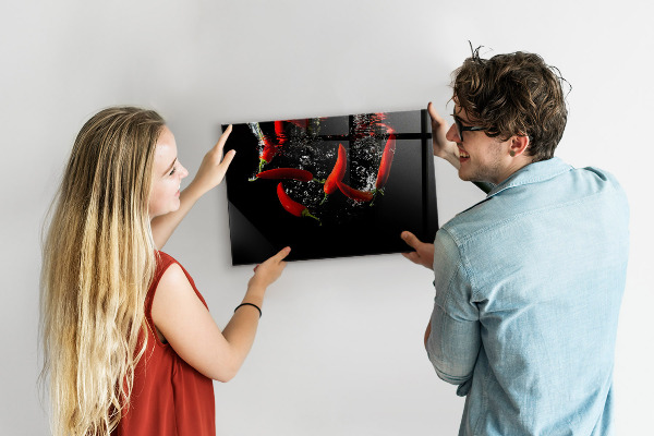 Tableau magnétique mural Poivrons dans l'eau