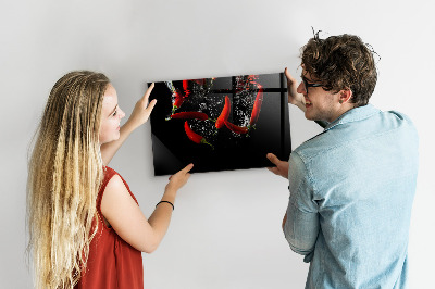 Tableau magnétique mural Poivrons dans l'eau