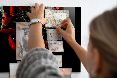 Tableau magnétique mural Poivrons dans l'eau