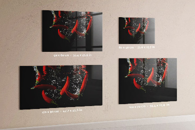 Tableau magnétique mural Poivrons dans l'eau
