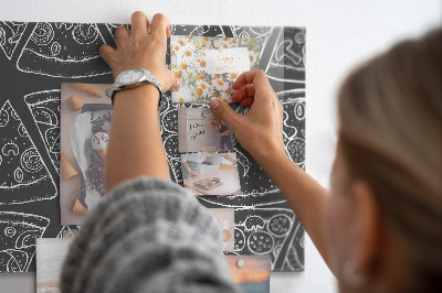 Tableau magnétique mural Pizza peinte