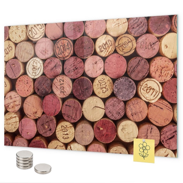 Tableau magnétique mural bouchons de vin