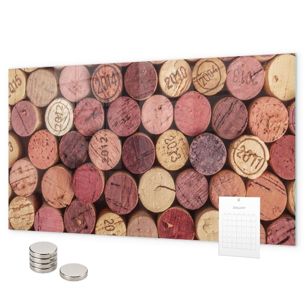 Tableau magnétique mural bouchons de vin