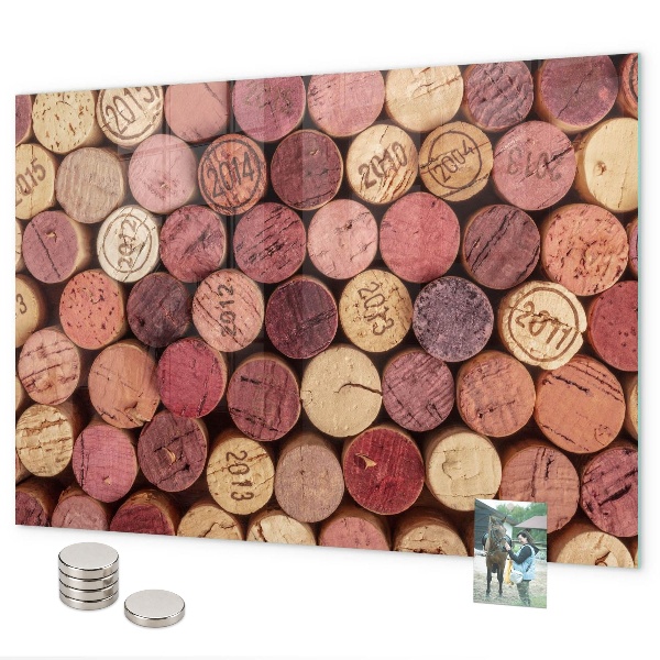 Tableau magnétique mural bouchons de vin