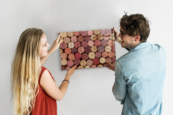 Tableau magnétique mural bouchons de vin