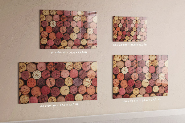 Tableau magnétique mural bouchons de vin