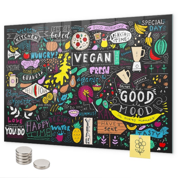 Tableau magnétique mural Inscriptions abstraites