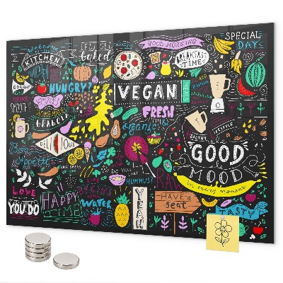 Tableau magnétique mural Inscriptions abstraites